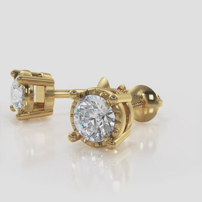 Diamond Crown Studs Earrings