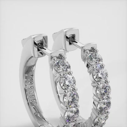 Elegant Diamond Hoop Earrings