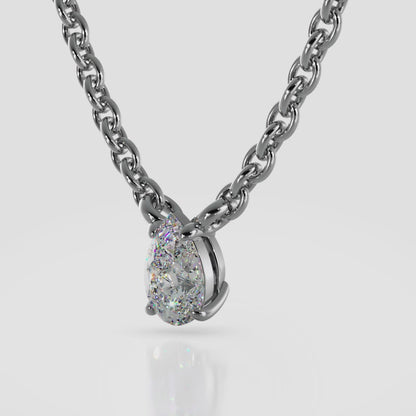 Solitaire Pear Shape Diamond Pendant