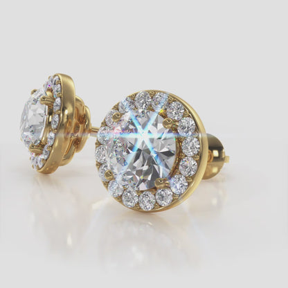 Circle Designer Diamond Studs Earrings