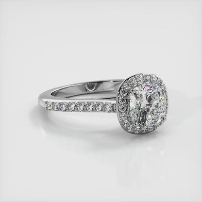 Classic Love Cushion Cut Engagement Ring