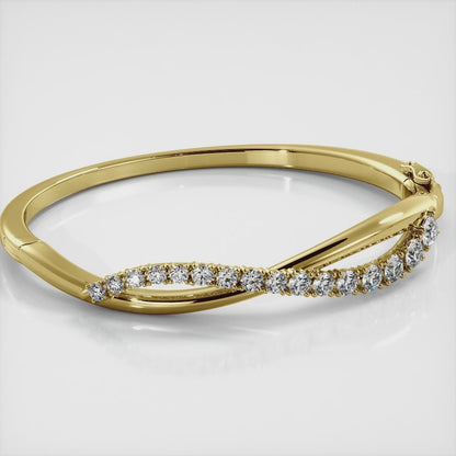 Curved Accent Diamond Journey Bangle