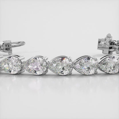 Dazzling Pear Diamond Tennis Bracelet